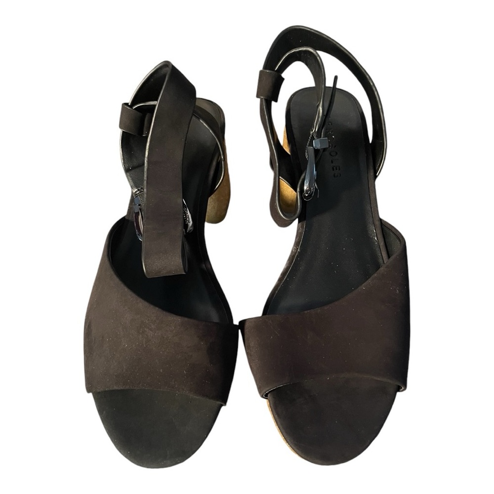 NWT Aerosoles Suede Cal Platform Heel Sandals Sz 8.5